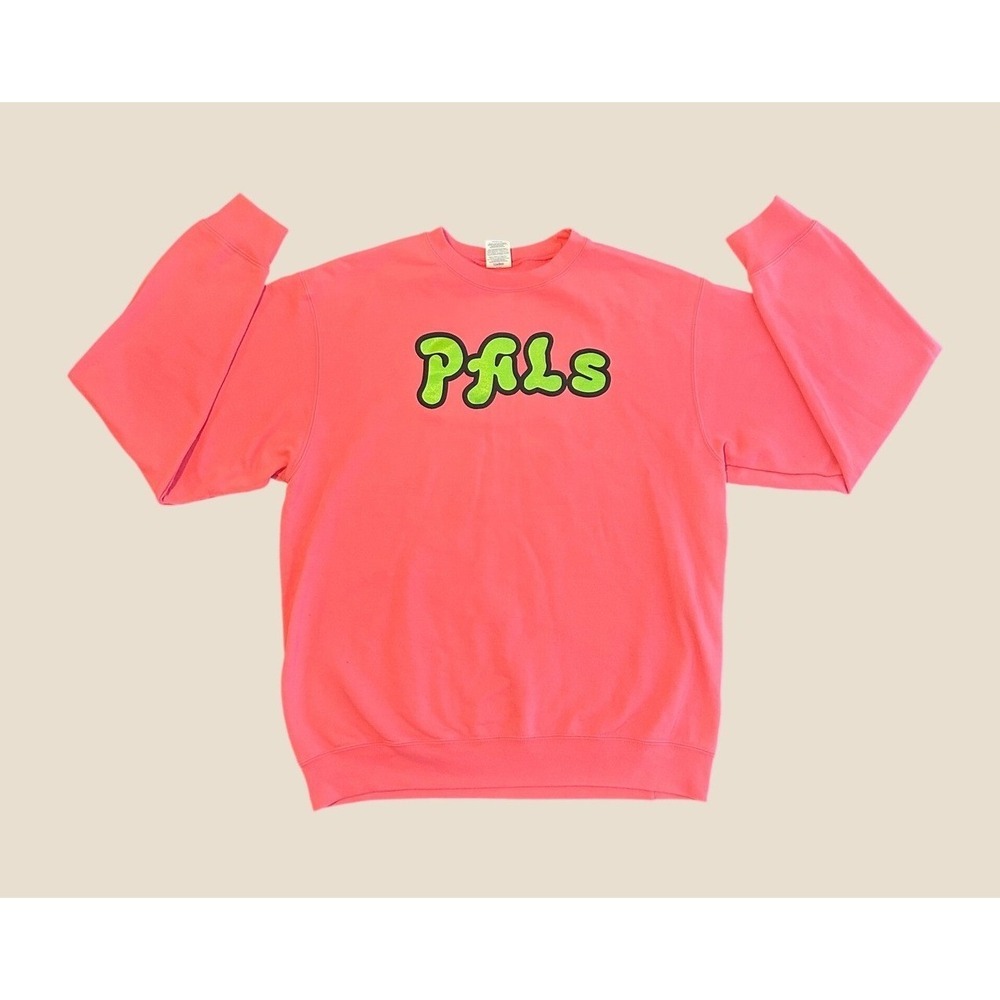 Port & Company Core Fleece Pals Graphic Sweatshirt Neon Pink Green Large 1536